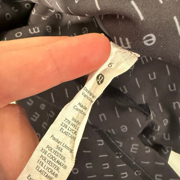 Lululemon Wunder Train High-Rise Tight Leggings Allover Print Black Grey 6 - Picture 6 of 10